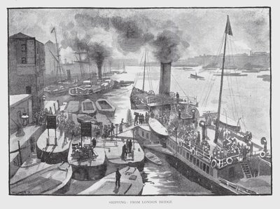 Doprava z London Bridge (litho) od William Luker