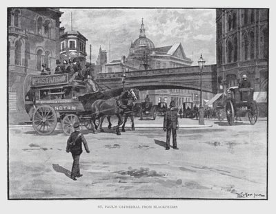 Katedrála svatého Pavla z Blackfriars (litho) od William Luker