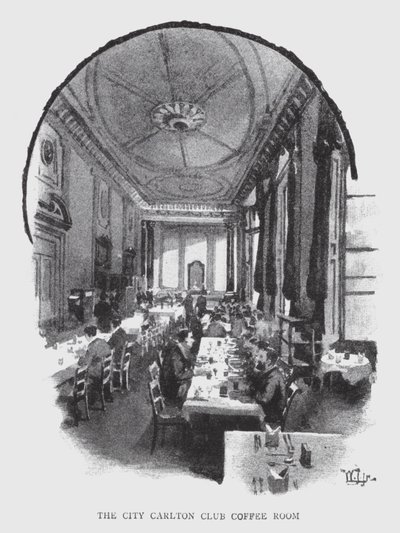 The City Carlton Club Coffee Room (litho) od William Luker