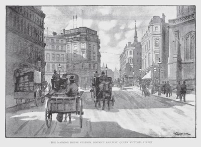 The Mansion House Station, District Railway, Queen Victoria Street (litho) od William Luker