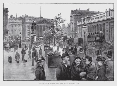 Mansion House a Bank of England (litho) od William Luker