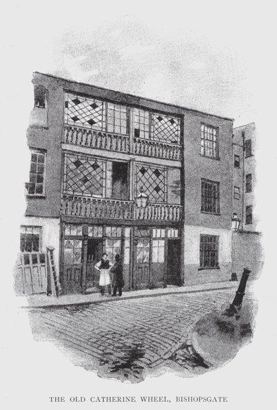 Staré Kateřinské kolo, Bishopsgate (litho) od William Luker