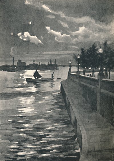 Westminster z Blackfriars Bridge - Noc, 1891 od William Luker