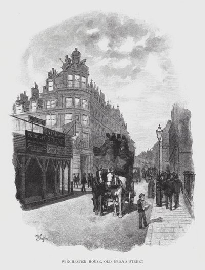 Winchester House, Old Broad Street (litho) od William Luker