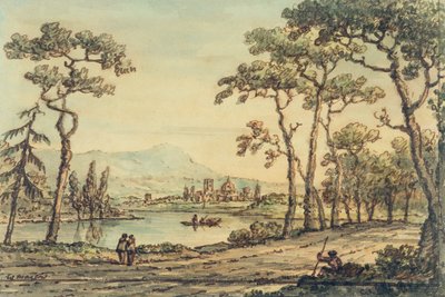 Pohled na Florencii (pero, inkoust a akvarel) od William Marlow