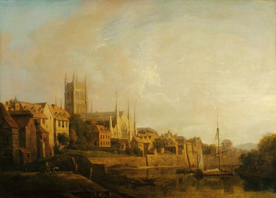 Pohled na katedrálu Worcester od řeky (olej na plátně) od William Marlow