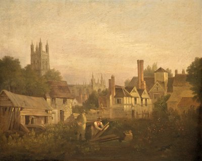 Gloucester ze severozápadu, kolem roku 1820 od William Marlow