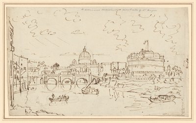 Tibera se Svatým Petrem a Castel S. Angelo (recto) od William Marlow