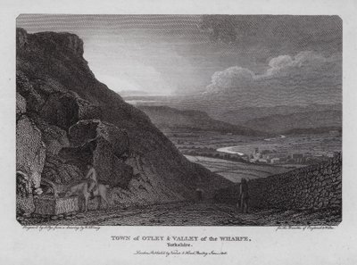 Město Otley a Valley of the Wharfe, Yorkshire (rytina) od William Marshall (after) Craig
