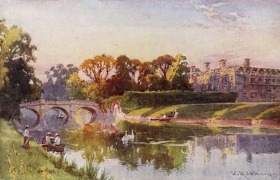 Clare College a most z Cam, podzimní večer od William Matthison