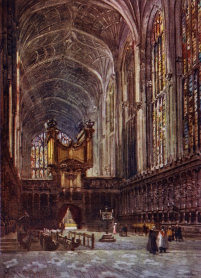 Interiér kaple Kings College ze sboru od William Matthison