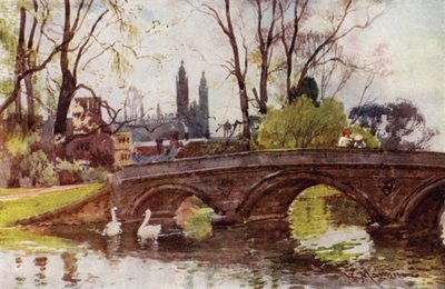 Trinity Bridge, v dálce kaple Kings College od William Matthison