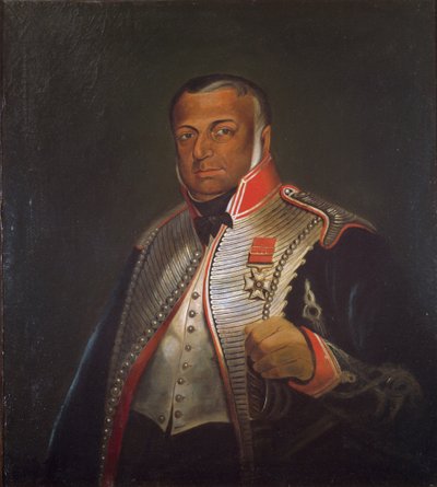 Plukovník James Skinner CB (1778-1841) 1. pluk místních koní, kolem roku 1836 (olej na plátně na panelu) od William Melville