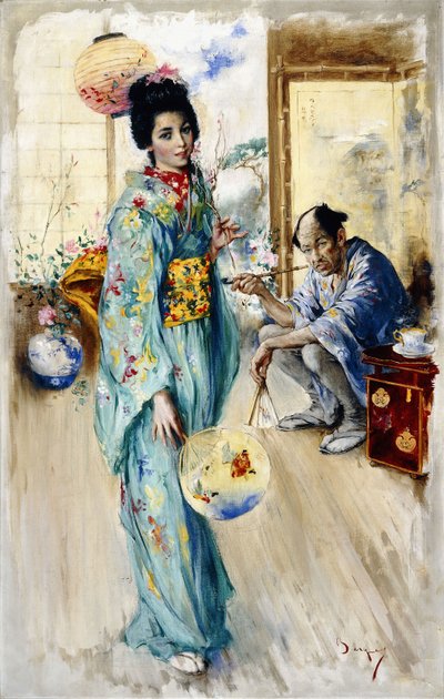 Lady a Sada San (olej na plátně) od William Merritt Berger