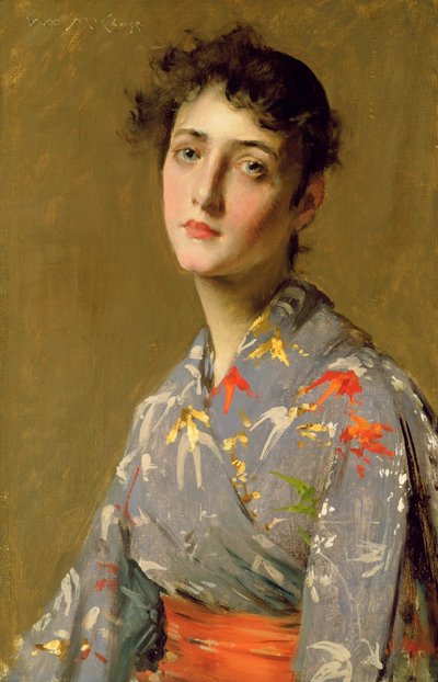 Dívka v japonském kostýmu, kolem roku 1888 (olej na plátně) od William Merritt Chase