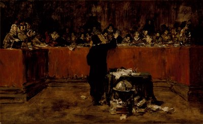 Skica k obrazu - Kolumbus před radou v Salamance (B) (Kryštof Kolumbus před španělskou radou) od William Merritt Chase