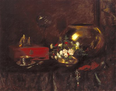 Zátiší: mosazná mísa (olej na plátně) od William Merritt Chase