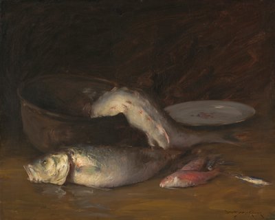 Zátiší s rybami, kolem roku 1910 (olej na plátně) od William Merritt Chase