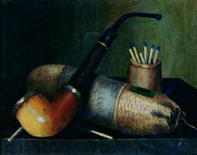 Zátiší z dýmkového tabáku a zápalek od William Michael Harnett