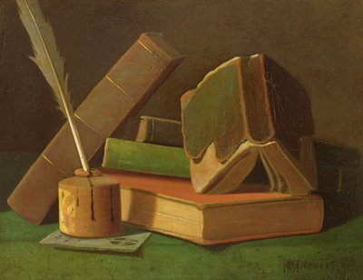 Zátiší s knihami a inkoustem od William Michael Harnett