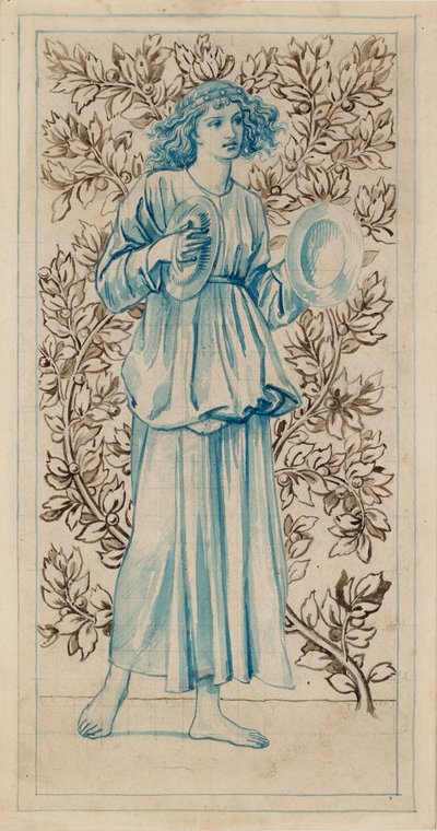 Žena hrající na činely, konec 19. století od William Morris