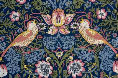 Zloděj jahod. Dekorační látka (detail). 1883 od William Morris