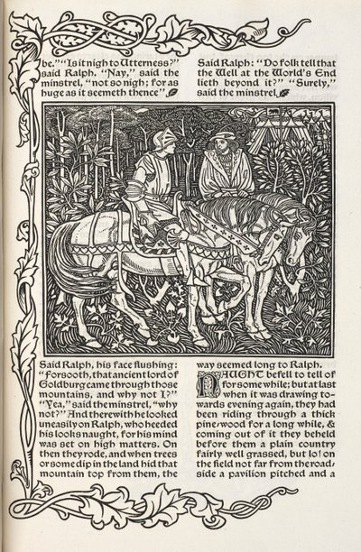 Ilustrace k příběhu "studna na konci světa". Ilustrace a návrh Williama Morrise. od William Morris