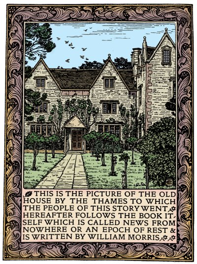 Kelmscott Manor, Gloucestershire, přední strana News from Nowhere, c1892 1901 od William Morris