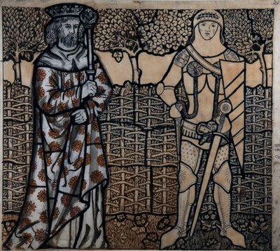 Král Artuš a sir Lancelot, 1862. od William Morris
