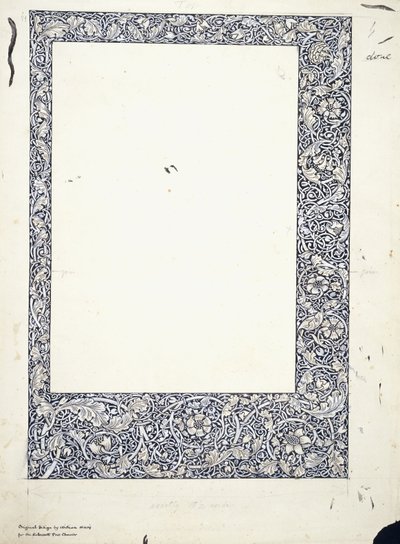 Originální kresba pro celostránkový okraj od William Morris
