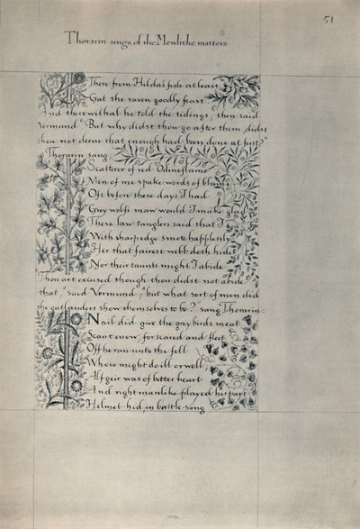 Stránka z Příběhu obyvatel Eyr, 1871. od William Morris