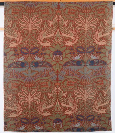 Páv drak, ručně vztyčená keprová záclona, Morris & Co., 1878 od William Morris
