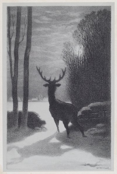 Jelen v měsíčním světle od William Morris Hunt
