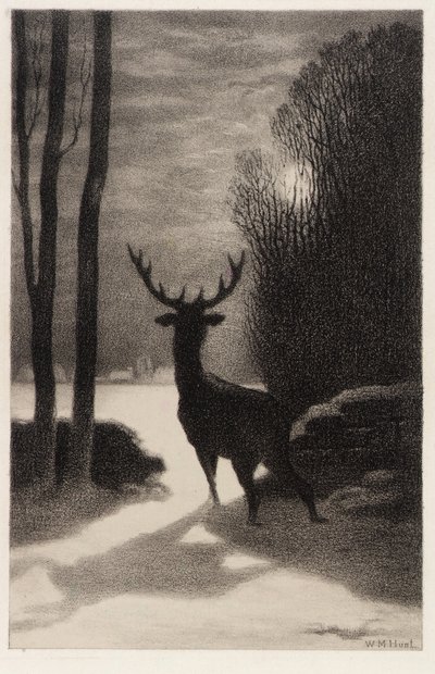 Jelen v měsíčním světle od William Morris Hunt