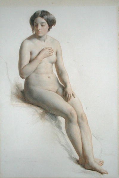 Studie nahé dívky od William Mulready