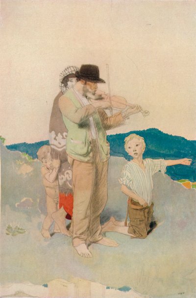 Šumař, Studie pro Central Group in the Wayside Wedding, c1923 od William Newenham Montague Orpen