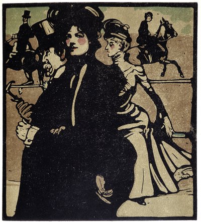 Aristokraté na dostizích, Londýn - v „“Typech Londýna“, William Nicholson (1872-1949), ed Floury od William Nicholson