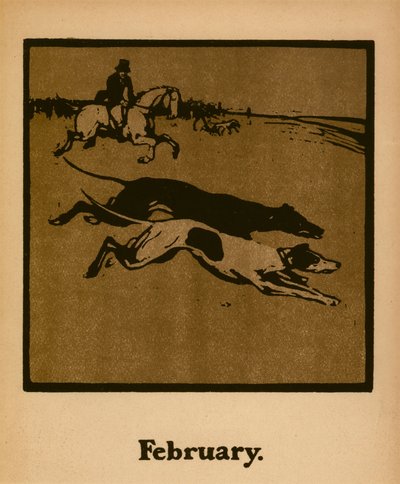 Coursing (únor), kolem 1898 (barevné lito) od William Nicholson