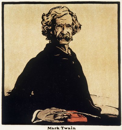 Portrét Marka Twaina (1835-1910) Americký spisovatel - Kresba Williama Nicholsona (1872-1949) od William Nicholson