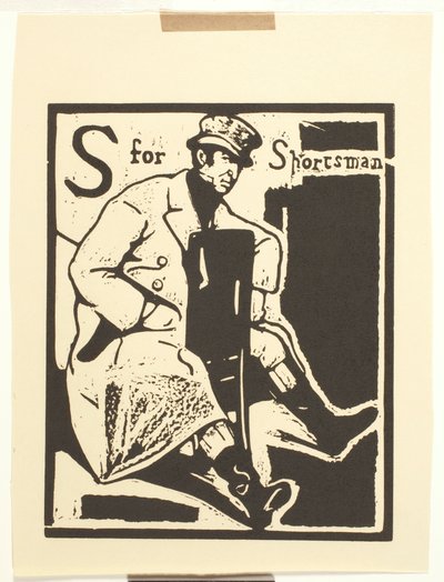 S je pro sportovce (dřevořez na papíře) od William Nicholson