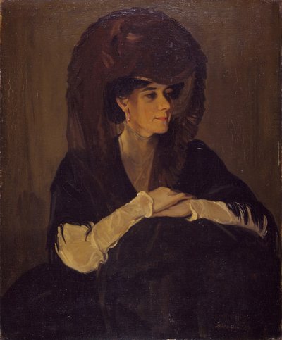 Hnědý závojový portrét paní Harrington Mann, 1905. od William Nicholson