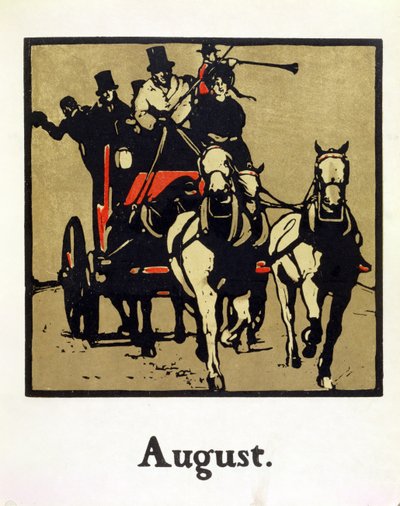 Měsíc srpen, z „Almanachu dvanácti sportů“, se slovy Rudyarda Kiplinga, poprvé publikoval William Heinemann od William Nicholson