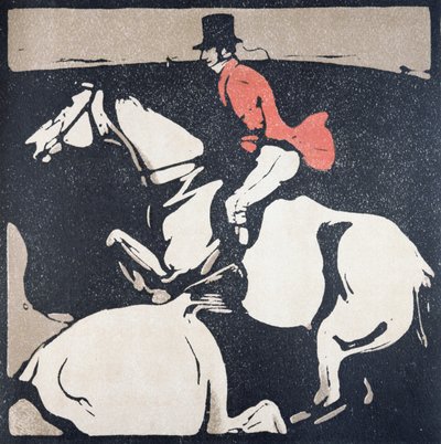 Měsíc leden: Lov, z „Almanachu dvanácti sportů“, se slovy Rudyarda Kiplinga, poprvé publikoval William Heinemann od William Nicholson