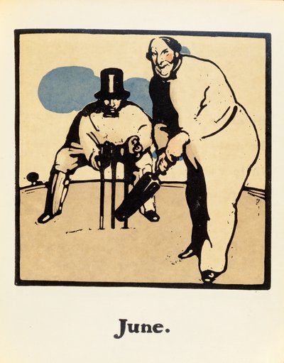 Měsíc červen, z „Almanachu dvanácti sportů“, se slovy Rudyarda Kiplinga, poprvé publikoval William Heinemann od William Nicholson