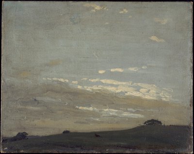 Stříbrný západ slunce (olej na plátně položeném na palubě) od William Nicholson