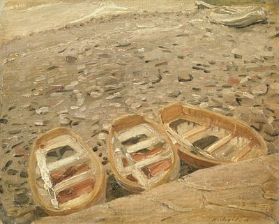 Tři čluny, kolem roku 1928 (olej na plátně) od William Nicholson