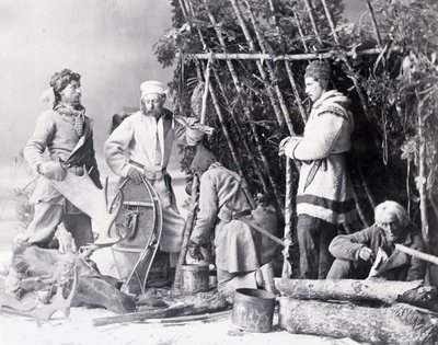 Life of the Trapper in Canada, foto Nottman, circa 1890. od William Notman