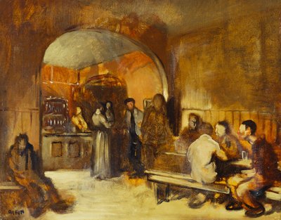 Interiér hospody od William Orpen