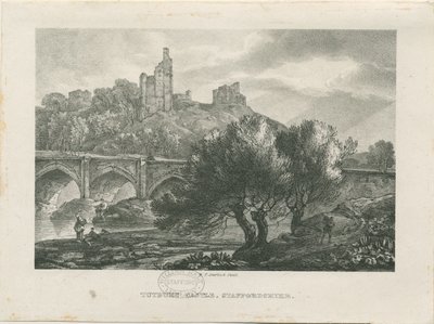 Hrad Tutbury – South View: zinkograf a [počátek 19. století] od RC