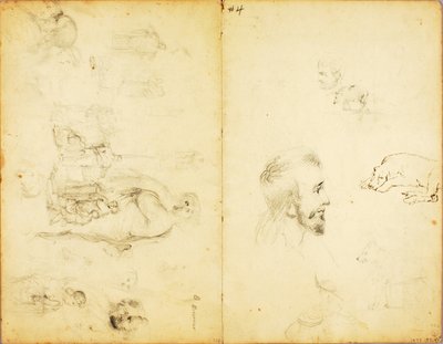 (Studie - Kristus káže, muž s kopím atd.) od William Page